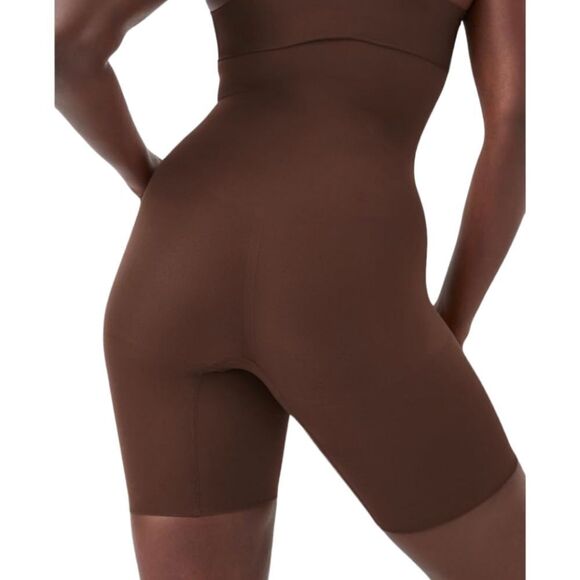 SPANX Power Series Mid Thigh Shaping Shorts Shapewear Sz M Chestnut 2745 - Picture 8 of 14